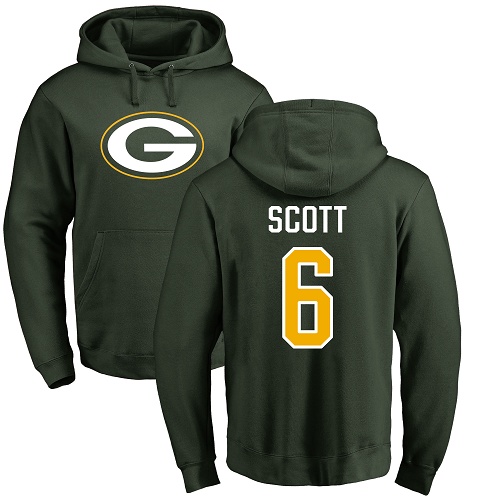 Green Bay Packers Green #6 Scott J K Name And Number Logo Nike NFL Pullover Hoodie->nfl t-shirts->Sports Accessory